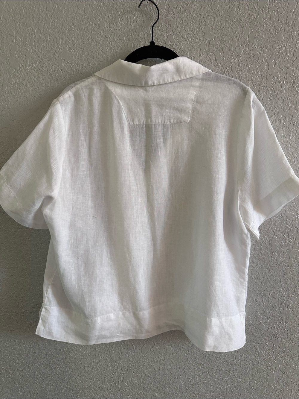 Quince 100% European Linen White Camp Collar Short Sleeve Button Front Shirt M - Picture 6 of 8
